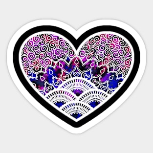 Illustrated heart white Sticker